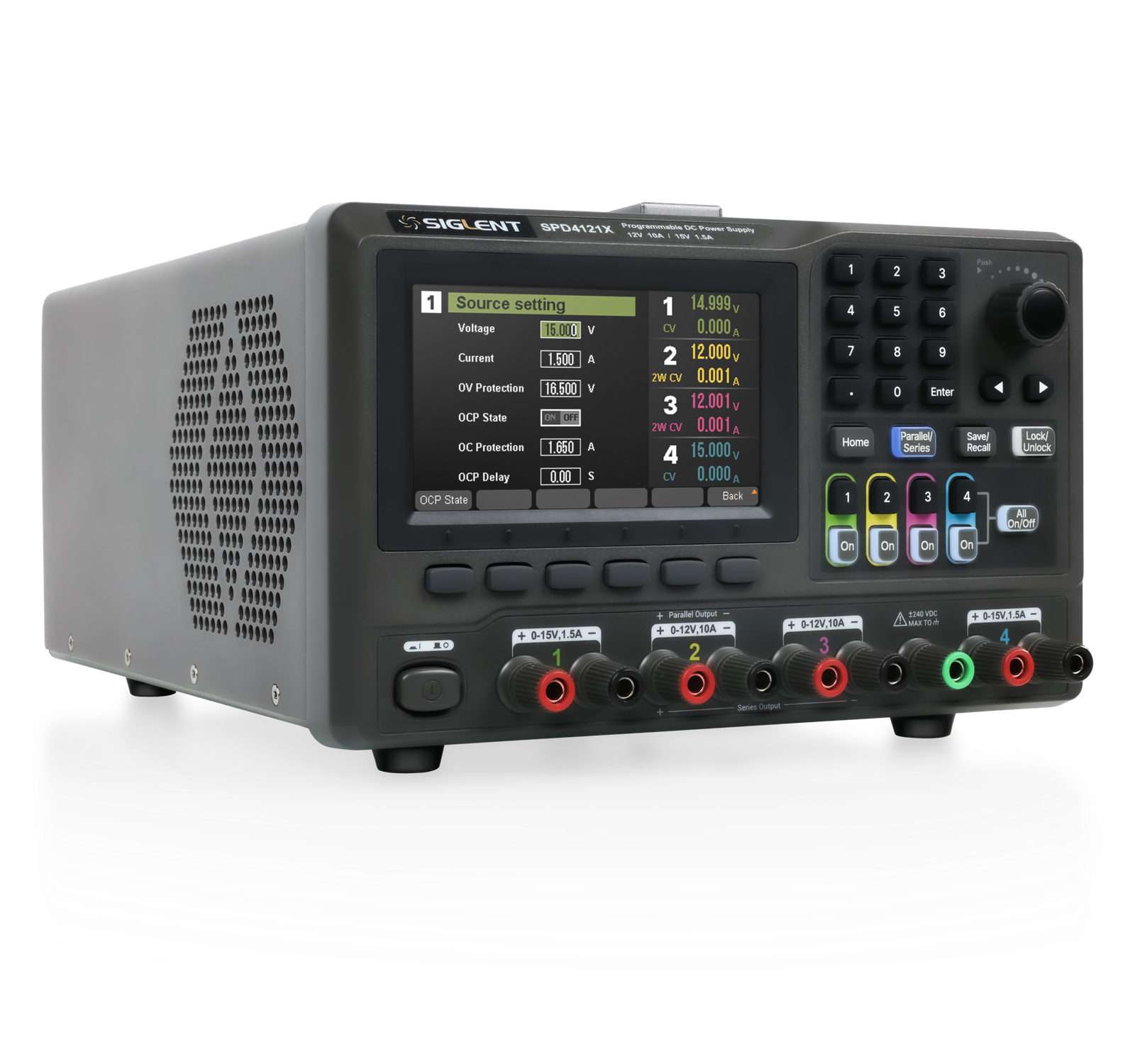 SIGLENT SPD4000X power supply graphical output display